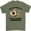 Swimming Champion Funny Fathers Day Dad Mens T-Shirt Cotton Gildan Military Green