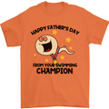 Swimming Champion Funny Fathers Day Dad Mens T-Shirt Cotton Gildan Orange