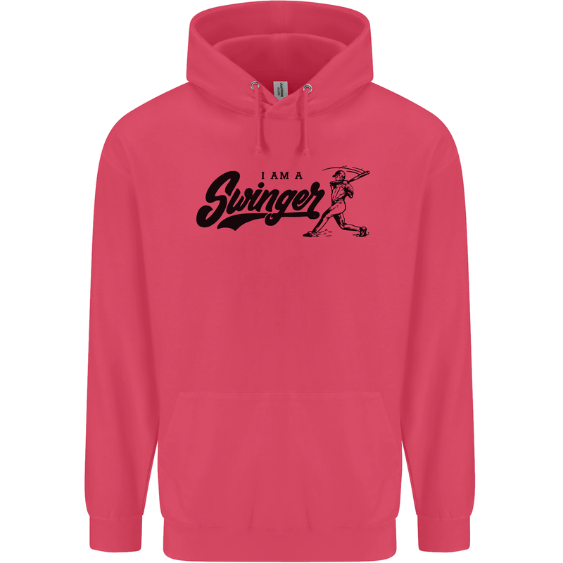 Swinger Funny Baseball Softball Childrens Kids Hoodie Heliconia