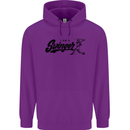Swinger Funny Baseball Softball Childrens Kids Hoodie Purple