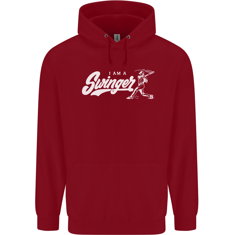 Swinger Funny Baseball Softball Childrens Kids Hoodie Red