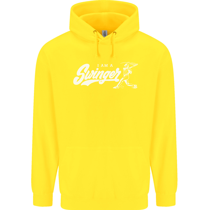 Swinger Funny Baseball Softball Childrens Kids Hoodie Yellow