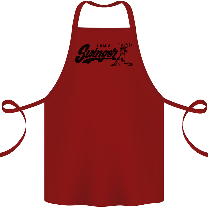 Swinger Funny Baseball Softball Cotton Apron 100% Organic Maroon