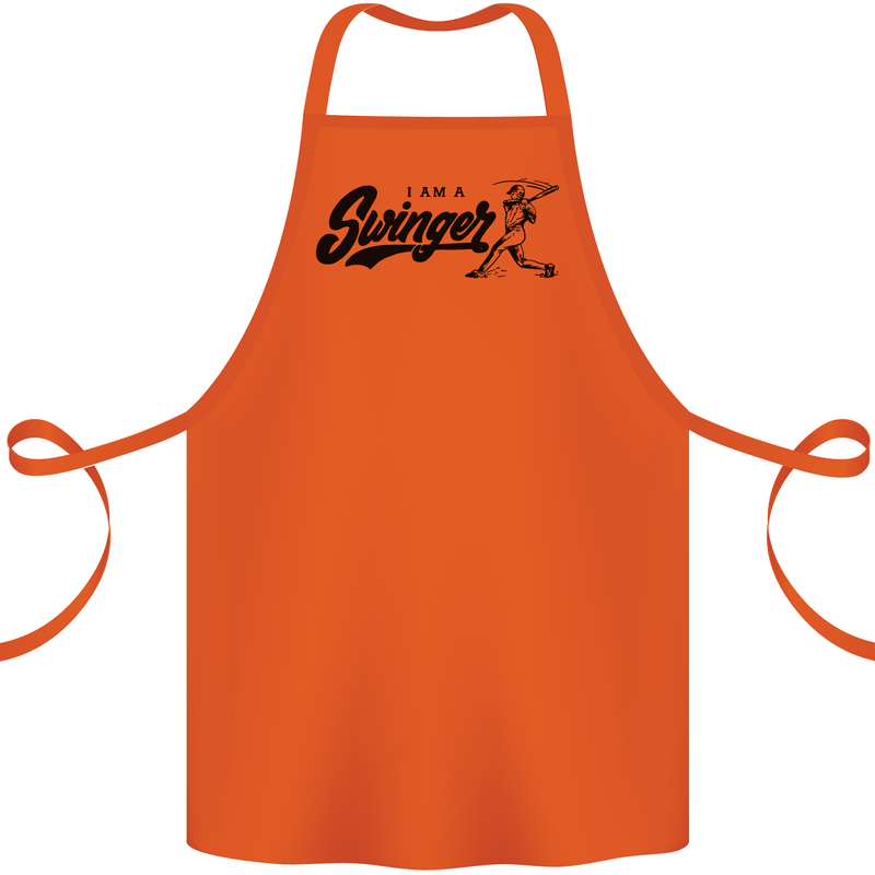 Swinger Funny Baseball Softball Cotton Apron 100% Organic Orange