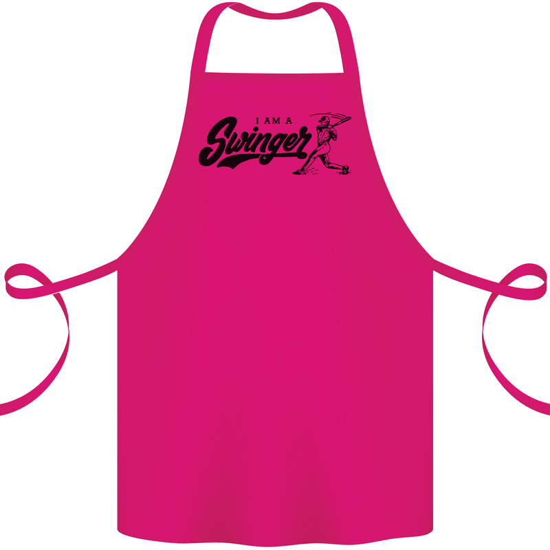 Swinger Funny Baseball Softball Cotton Apron 100% Organic Pink