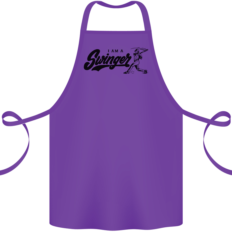 Swinger Funny Baseball Softball Cotton Apron 100% Organic Purple