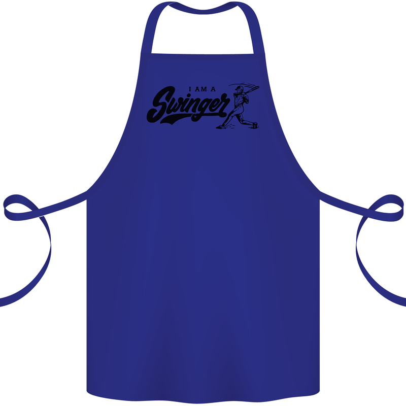 Swinger Funny Baseball Softball Cotton Apron 100% Organic Royal Blue