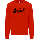 Swinger Funny Baseball Softball Kids Sweatshirt Jumper Bright Red