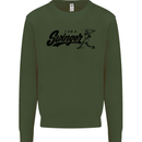 Swinger Funny Baseball Softball Kids Sweatshirt Jumper Forest Green