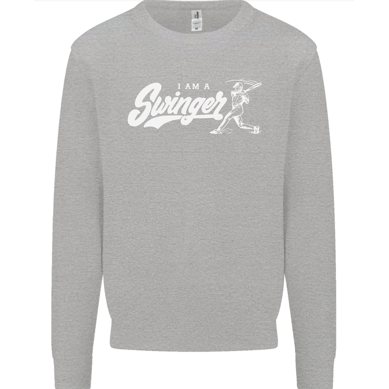 Swinger Funny Baseball Softball Kids Sweatshirt Jumper Sports Grey