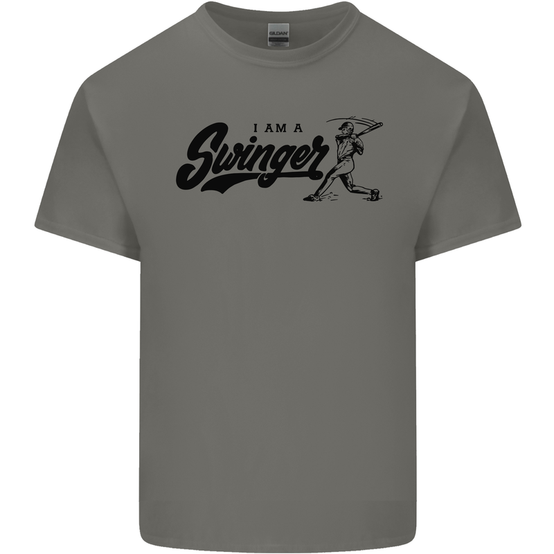Swinger Funny Baseball Softball Kids T-Shirt Childrens Charcoal