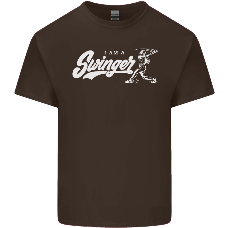 Swinger Funny Baseball Softball Kids T-Shirt Childrens Chocolate