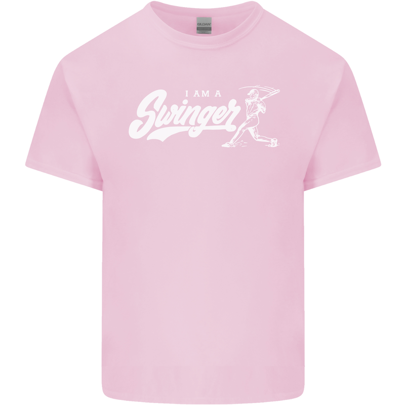 Swinger Funny Baseball Softball Kids T-Shirt Childrens Light Pink