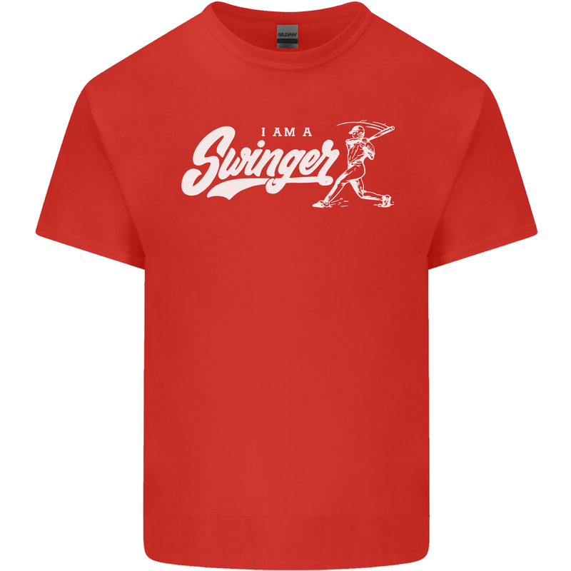 Swinger Funny Baseball Softball Kids T-Shirt Childrens Red