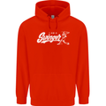 Swinger Funny Baseball Softball Mens 80% Cotton Hoodie Bright Red