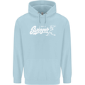 Swinger Funny Baseball Softball Mens 80% Cotton Hoodie Light Blue