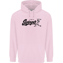 Swinger Funny Baseball Softball Mens 80% Cotton Hoodie Light Pink