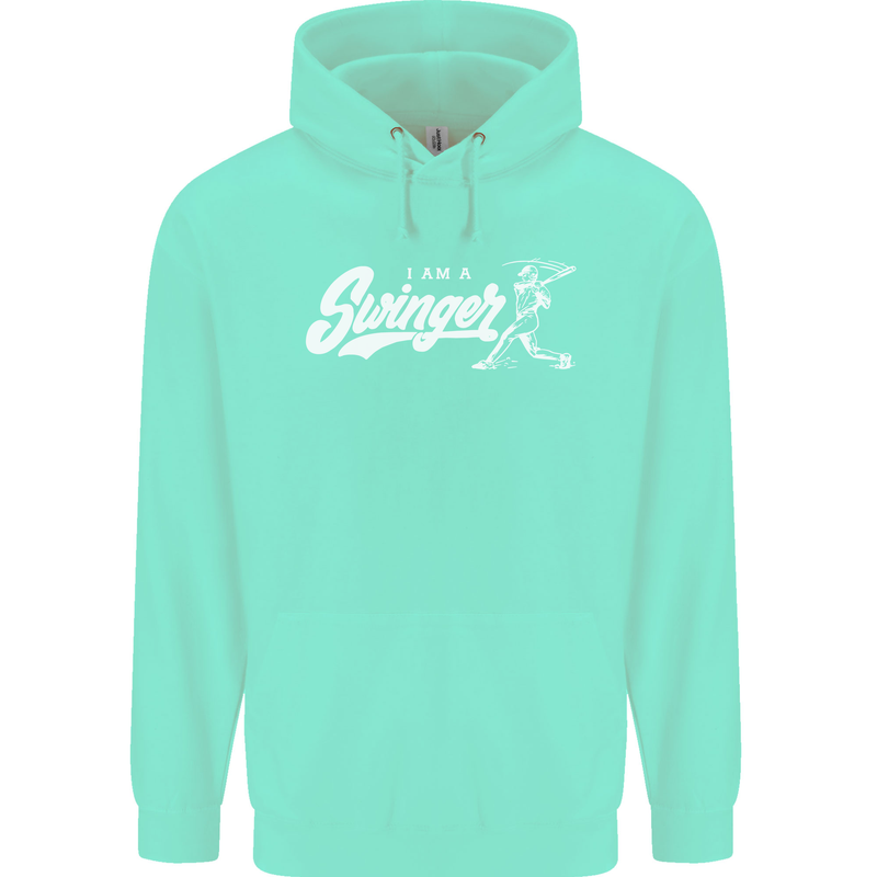 Swinger Funny Baseball Softball Mens 80% Cotton Hoodie Peppermint