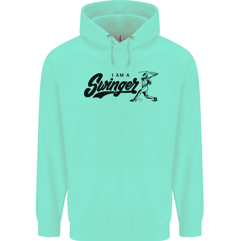 Swinger Funny Baseball Softball Mens 80% Cotton Hoodie Peppermint