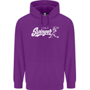 Swinger Funny Baseball Softball Mens 80% Cotton Hoodie Purple