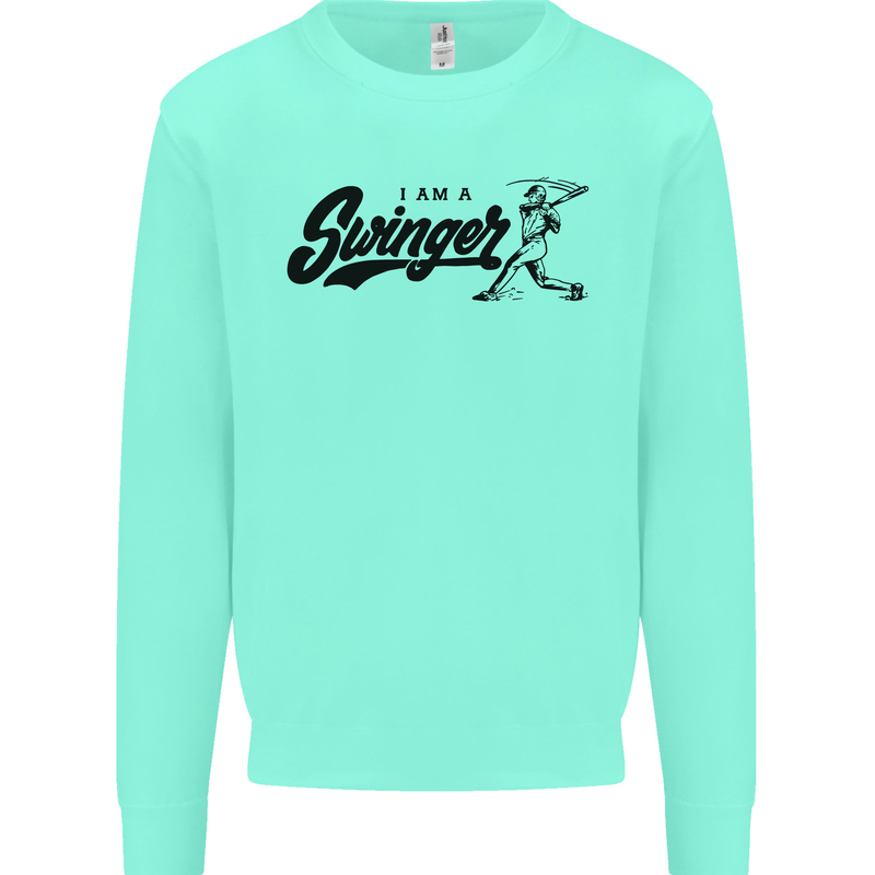 Swinger Funny Baseball Softball Mens Sweatshirt Jumper Peppermint