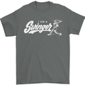 Swinger Funny Baseball Softball Mens T-Shirt Cotton Gildan Charcoal