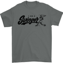 Swinger Funny Baseball Softball Mens T-Shirt Cotton Gildan Charcoal