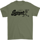 Swinger Funny Baseball Softball Mens T-Shirt Cotton Gildan Military Green