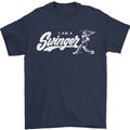 Swinger Funny Baseball Softball Mens T-Shirt Cotton Gildan Navy Blue