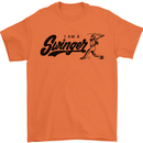 Swinger Funny Baseball Softball Mens T-Shirt Cotton Gildan Orange