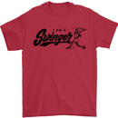 Swinger Funny Baseball Softball Mens T-Shirt Cotton Gildan Red