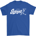 Swinger Funny Baseball Softball Mens T-Shirt Cotton Gildan Royal Blue