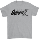 Swinger Funny Baseball Softball Mens T-Shirt Cotton Gildan Sports Grey