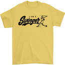 Swinger Funny Baseball Softball Mens T-Shirt Cotton Gildan Yellow
