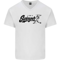 Swinger Funny Baseball Softball Mens V-Neck Cotton T-Shirt White