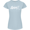 Swinger Funny Baseball Softball Womens Petite Cut T-Shirt Light Blue