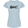 Swinger Funny Baseball Softball Womens Petite Cut T-Shirt Light Blue