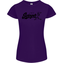 Swinger Funny Baseball Softball Womens Petite Cut T-Shirt Purple