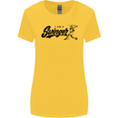 Swinger Funny Baseball Softball Womens Wider Cut T-Shirt Yellow