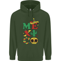 Symbols of Mexico Childrens Kids Hoodie Forest Green