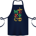Symbols of Mexico Cotton Apron 100% Organic Navy Blue