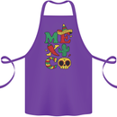 Symbols of Mexico Cotton Apron 100% Organic Purple