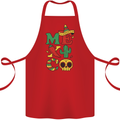 Symbols of Mexico Cotton Apron 100% Organic Red
