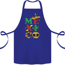 Symbols of Mexico Cotton Apron 100% Organic Royal Blue