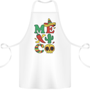 Symbols of Mexico Cotton Apron 100% Organic White