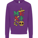 Symbols of Mexico Kids Sweatshirt Jumper Purple