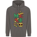 Symbols of Mexico Mens 80% Cotton Hoodie Charcoal