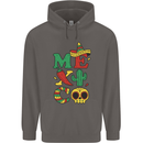 Symbols of Mexico Mens 80% Cotton Hoodie Charcoal