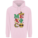 Symbols of Mexico Mens 80% Cotton Hoodie Light Pink