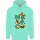 Symbols of Mexico Mens 80% Cotton Hoodie Peppermint